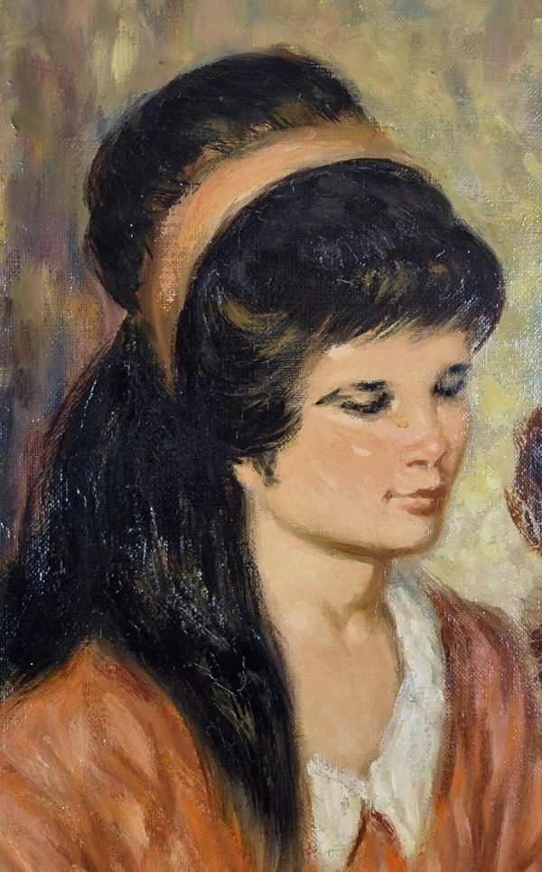 Pierre Eugène DUTEURTRE (1911-1989), Olio/tela originale, firmato - Carattere, Musica, Fiore