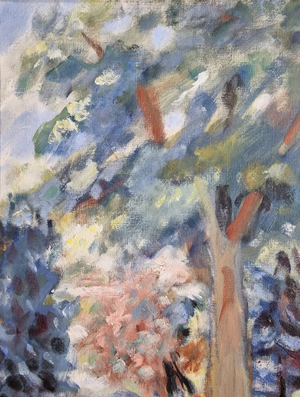 Paul LOISEAU (1893-1970), Olio originale su tela, firmato - Donna, giardino, casa, fiore, estate