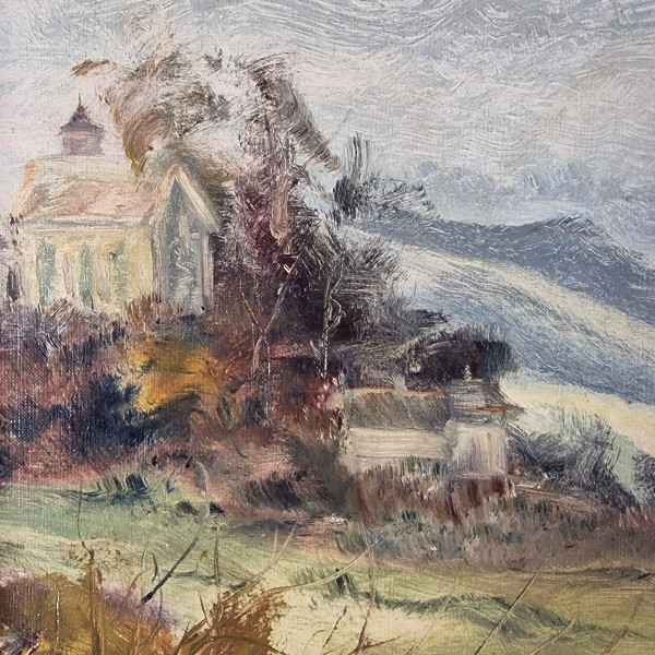 Jean SIEURIN (1931-2024), Original Öl/Leinwand, signiert – Landschaft, Normandie, Seine, Boot