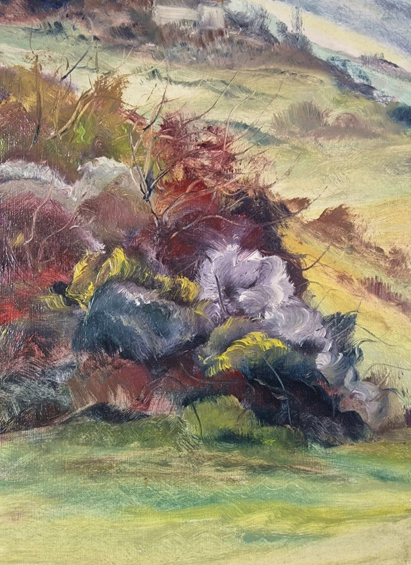 Jean SIEURIN (1931-2024), Original Öl/Leinwand, signiert – Landschaft, Normandie, Seine, Boot