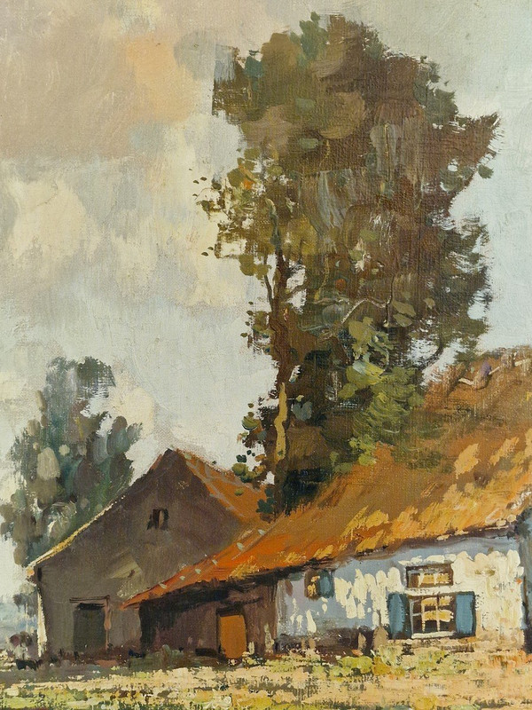 Henri Joseph PAUWELS (1903-1983) Original großes Ölgemälde, signiert - Landschaft, Mühle, Holland