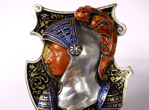 Vienna enamel clock Signed Hermann Böhm Silver Jasper Heaume Austria 19th century
