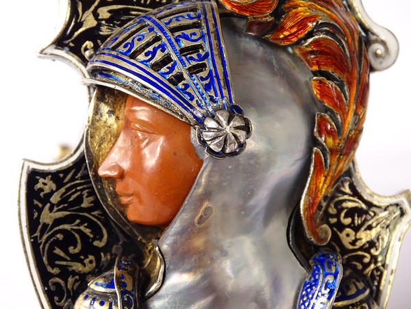 Vienna enamel clock Signed Hermann Böhm Silver Jasper Heaume Austria 19th century