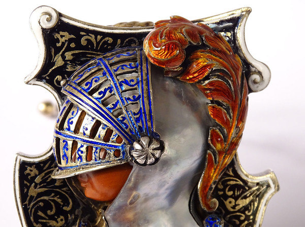 Vienna enamel clock Signed Hermann Böhm Silver Jasper Heaume Austria 19th century