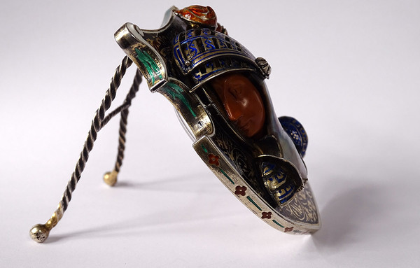Vienna enamel clock Signed Hermann Böhm Silver Jasper Heaume Austria 19th century