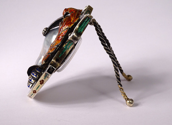 Vienna enamel clock Signed Hermann Böhm Silver Jasper Heaume Austria 19th century
