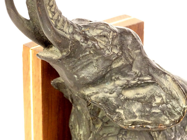 Pair of bookends Elephant sculptures Ary Bitter Bronze Art Deco 20th century