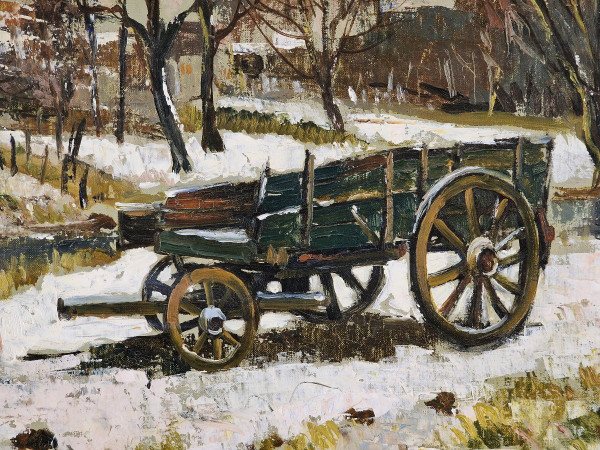 Maurice LEMAITRE (1929-2018) Original Öl/Leinwand, signiert – Landschaft, Schnee, Winter