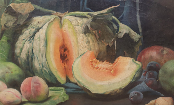 Hippolyte MICHAUD - Nature morte aux fruits et aux légumes