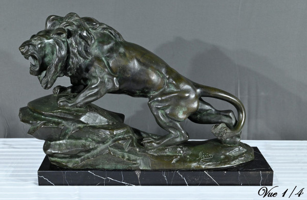 Bronze "Brüllender Löwe" signiert Nerin - Anfang 20.
