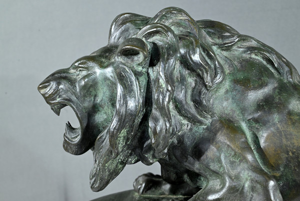 Bronze "Brüllender Löwe" signiert Nerin - Anfang 20.