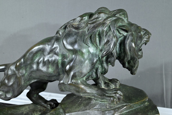 Bronze "Brüllender Löwe" signiert Nerin - Anfang 20.