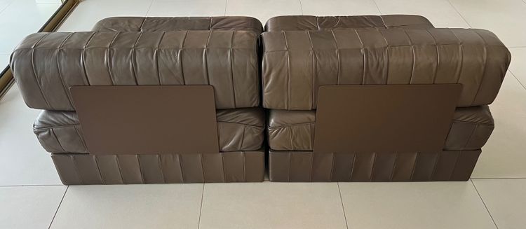 Divano a 3 posti De Sede in pelle patchwork color cioccolato, Svizzera anni '70