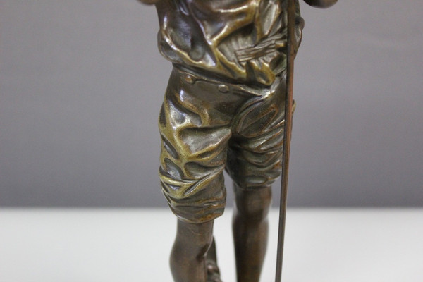 Bronze by Lavergne depicting a fisherman, circa 1900