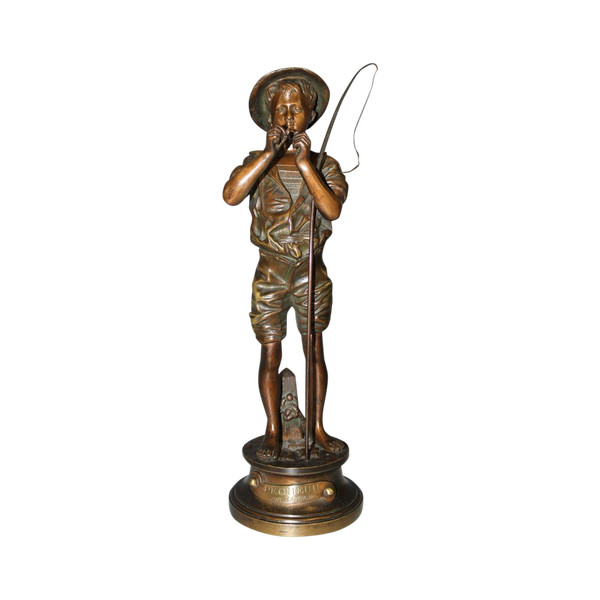 Bronze by Lavergne depicting a fisherman, circa 1900
