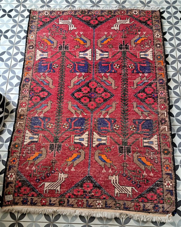 Oriental wool handmade carpet from the 70's