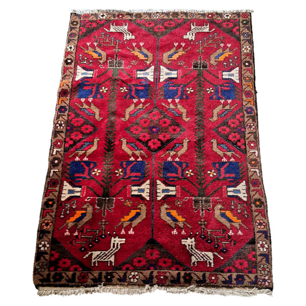 Oriental wool handmade carpet from the 70's