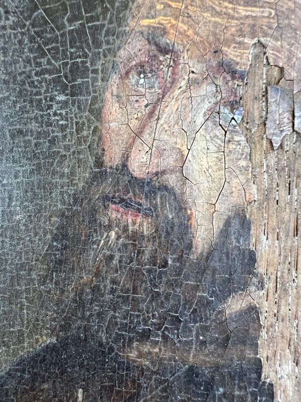 Tableau portrait de  Saint Bernard en prière 17eme