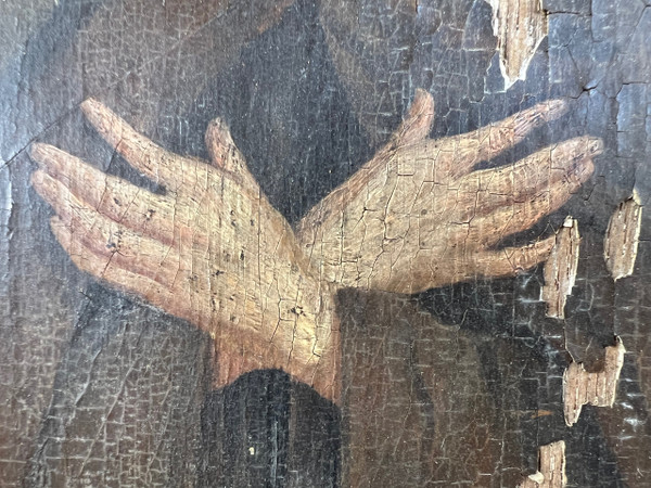 Tableau portrait de  Saint Bernard en prière 17eme