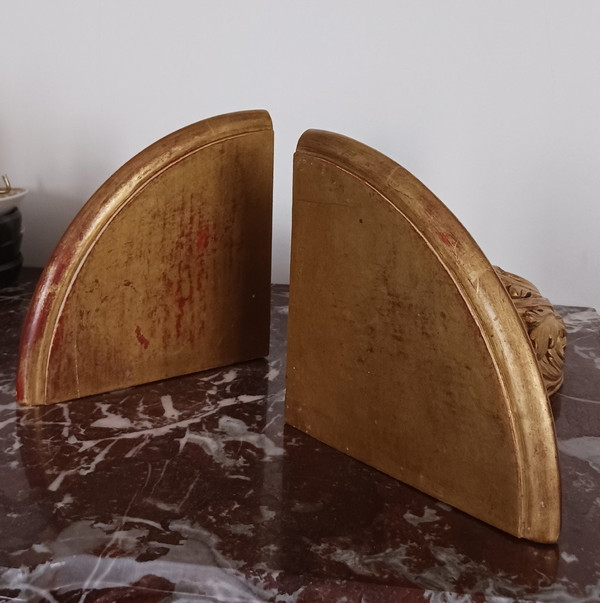 Paar Wandkonsolen zum Aufhängen - vergoldetes Holz - Stil Louis XVI