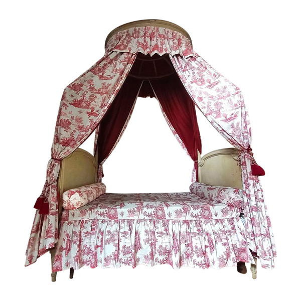 Lit Louis XVI à baldaquin XVIIIe siècle