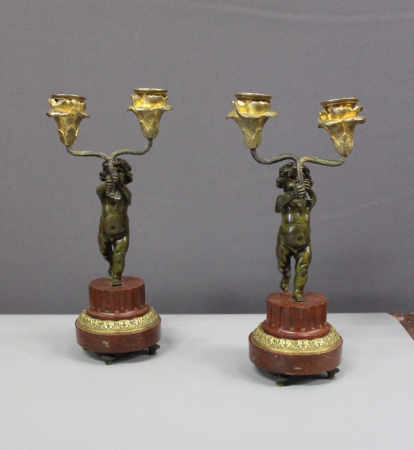 Borne Clock Surmounted by a Putti About 1880