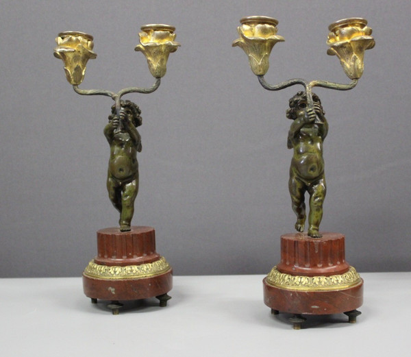 Borne Clock Surmounted by a Putti About 1880