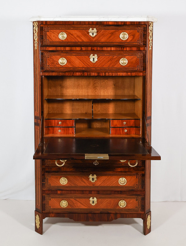 Segretaria Chiffonnier in intarsio epoca Luigi XVI