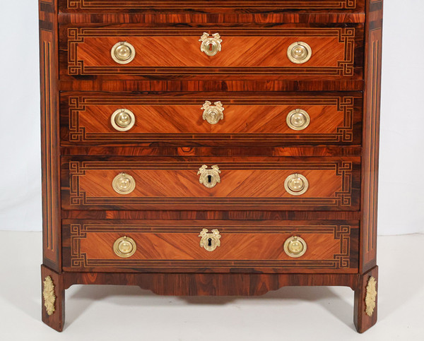 Segretaria Chiffonnier in intarsio epoca Luigi XVI