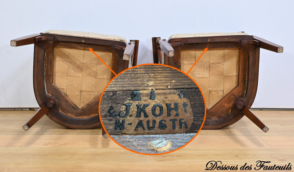 Stained Beech salon J&J Kohn, Empire style - Early 20th century