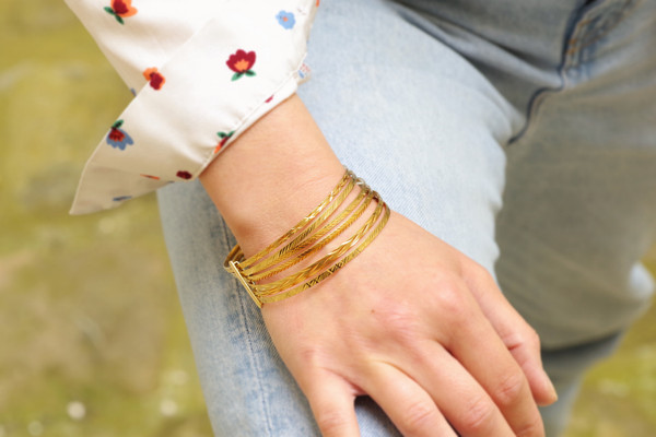 bracciale bangle in oro 18k, bracciale bangle, gioielli vintage, bracciale bangle di seconda mano