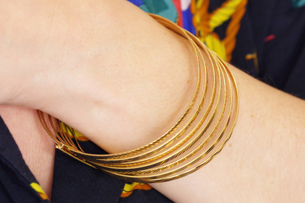 bracciale bangle in oro 18k, bracciale bangle, gioielli vintage, bracciale bangle di seconda mano