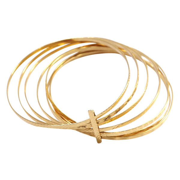 bracciale bangle in oro 18k, bracciale bangle, gioielli vintage, bracciale bangle di seconda mano