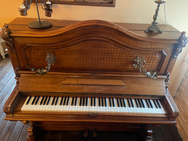 Piano Sponnagel Circa 1900 Avec Son Siège