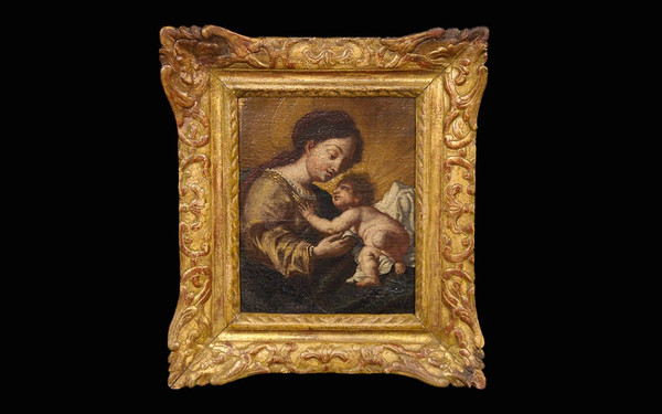 Vergine con Bambino XVIII secolo Olio su tela