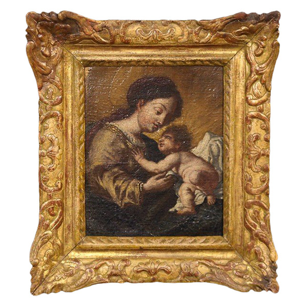 Vergine con Bambino XVIII secolo Olio su tela
