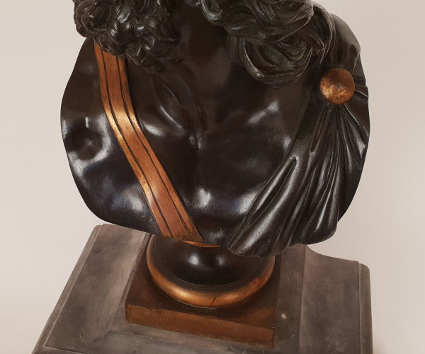 Busto di Menelao re di Sparta Bronzo antico
