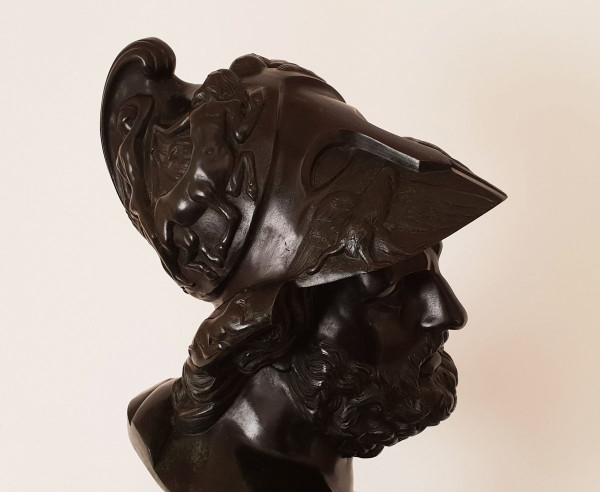 Busto di Menelao re di Sparta Bronzo antico