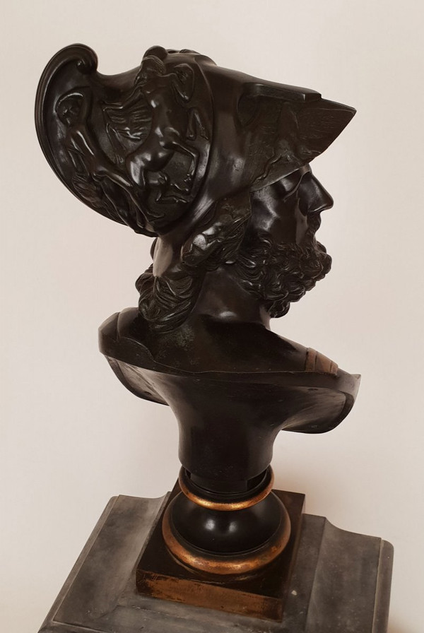 Busto di Menelao re di Sparta Bronzo antico