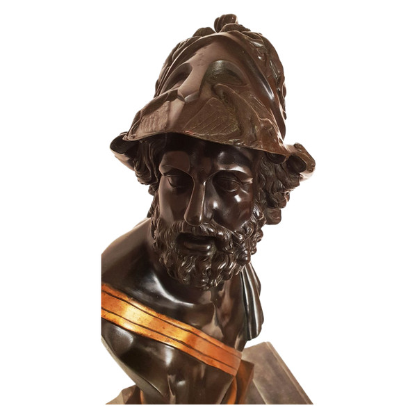 Busto di Menelao re di Sparta Bronzo antico