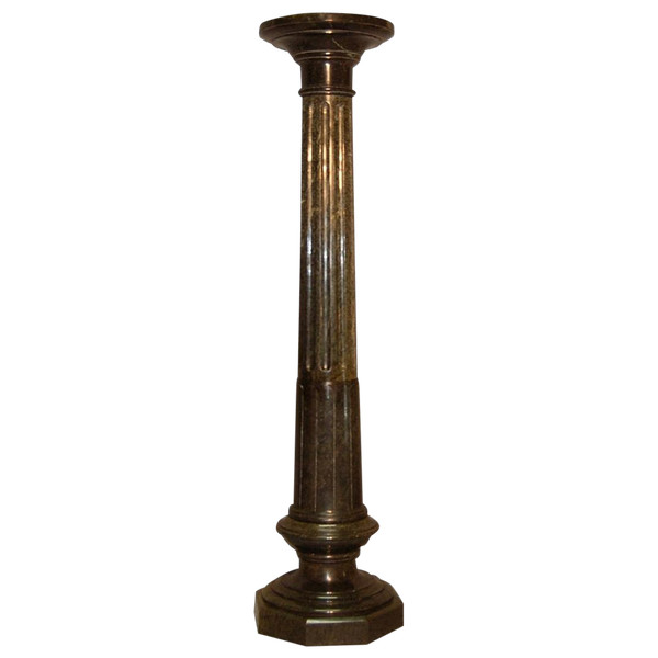 Large Fluted Marble Column, 19th Century 151 Cm