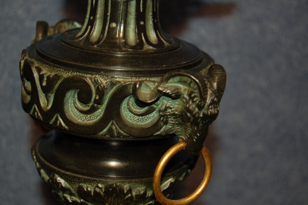 Important Pair Of Gilded Bronze Mercury Lamps 19th Century