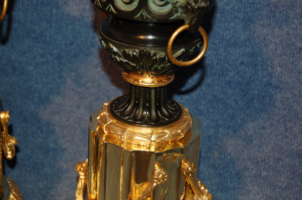 Important Pair Of Gilded Bronze Mercury Lamps 19th Century
