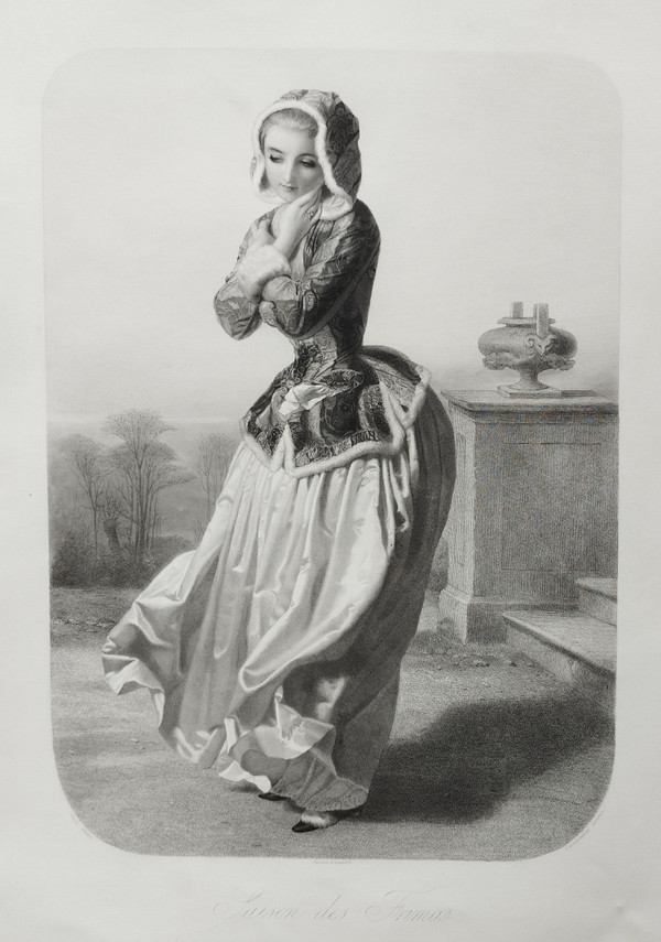 Les Quatre Saisons Série De 4 Gravures Par Posselwhite d'Après Vidal Goupil éditeur