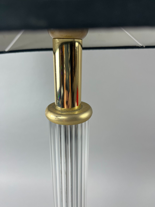 Lampe de table laiton & verre