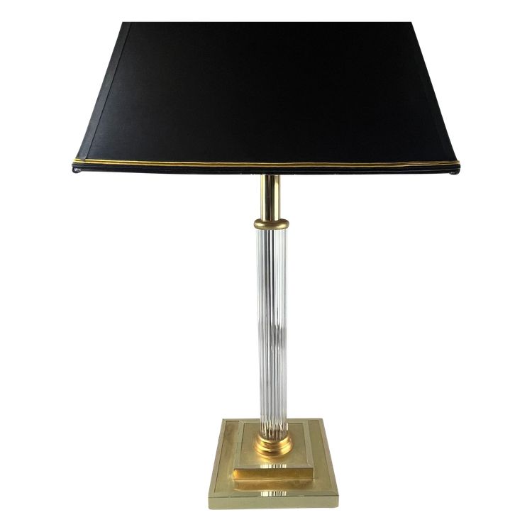 Lampe de table laiton & verre