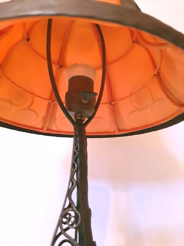 Large Art Deco 1925 Wrought Iron Lamp