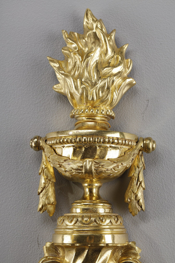 PAIR OF ORMOLU SCONCES IN THE LOUIS XVI STYLE 