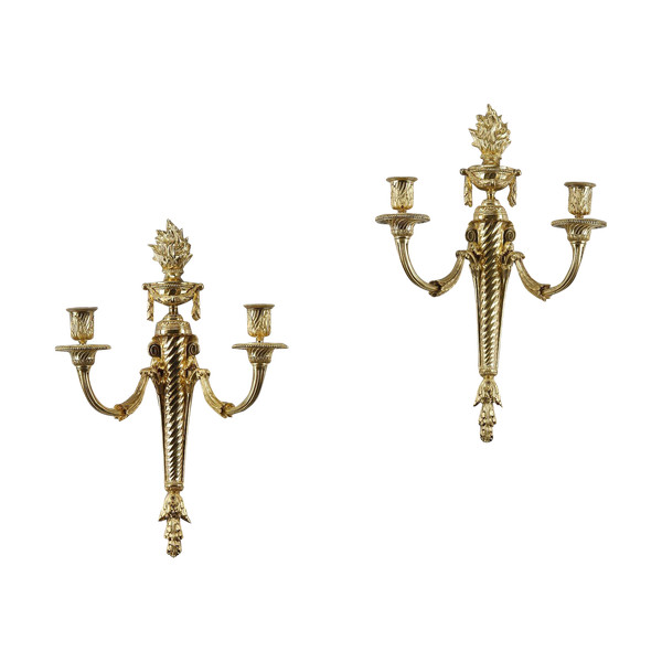 PAIR OF ORMOLU SCONCES IN THE LOUIS XVI STYLE 