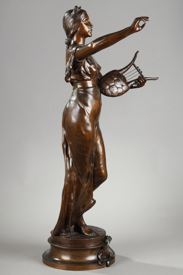 Figura in bronzo con patina "Muse des bois" dopo Henri-Louis Levasseur